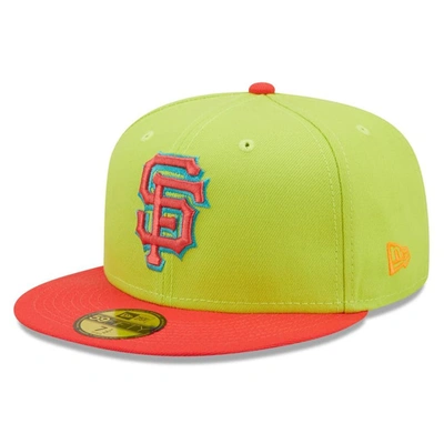 Shop New Era Green/red San Francisco Giants Cyber Highlighter 59fifty Fitted Hat