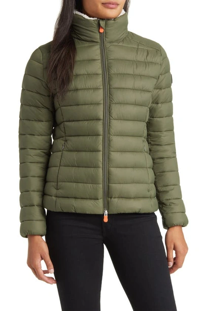 Save The Duck Camilla Puffer Jacket In Laurel Green