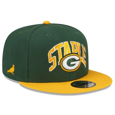 Shop New Era X Staple New Era Green/gold Green Bay Packers Nfl X Staple Collection 9fifty Snapback Adjustable Hat