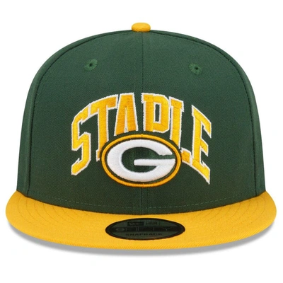 Shop New Era X Staple New Era Green/gold Green Bay Packers Nfl X Staple Collection 9fifty Snapback Adjustable Hat