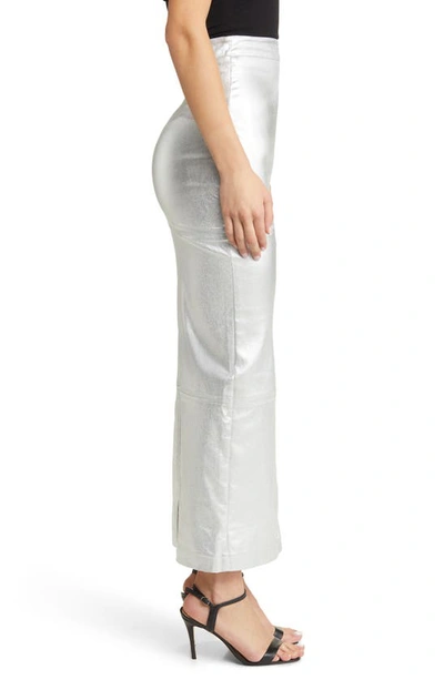 Nikki Lund Iggy Metallic Maxi Skirt In Silver