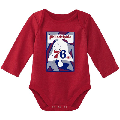 Shop Mitchell & Ness Newborn & Infant  Blue/red Philadelphia 76ers 3-piece Hardwood Classics Bodysuits & C In Royal