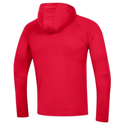 Shop Under Armour Red Texas Tech Red Raiders School Logo Raglan Long Sleeve Hoodie Performance T-shirt