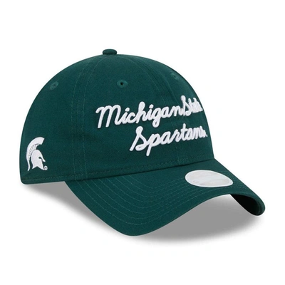 Shop New Era Green Michigan State Spartans Script 9twenty Adjustable Hat
