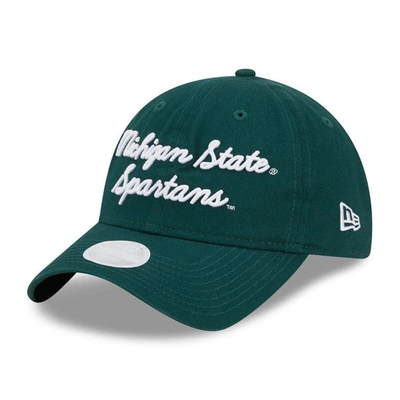 Shop New Era Green Michigan State Spartans Script 9twenty Adjustable Hat
