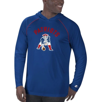 Shop Starter Navy New England Patriots Vintage Logo Raglan Hoodie T-shirt