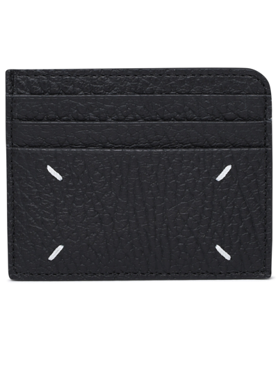 Shop Maison Margiela Woman  Leather Card-holder In Black