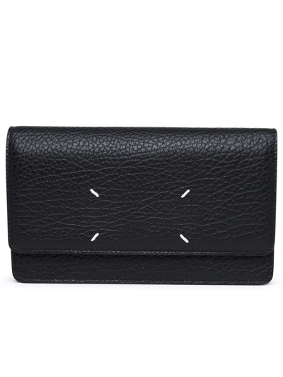 Shop Maison Margiela Woman  Black Calf Leather Wallet