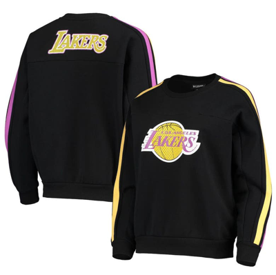 Shop The Wild Collective Black Los Angeles Lakers Perforated Logo Pullover Sweatshirt