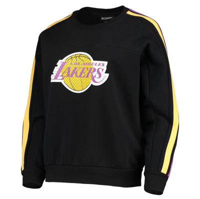 Shop The Wild Collective Black Los Angeles Lakers Perforated Logo Pullover Sweatshirt