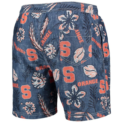 Shop Wes & Willy Navy Syracuse Orange Vintage Floral Swim Trunks
