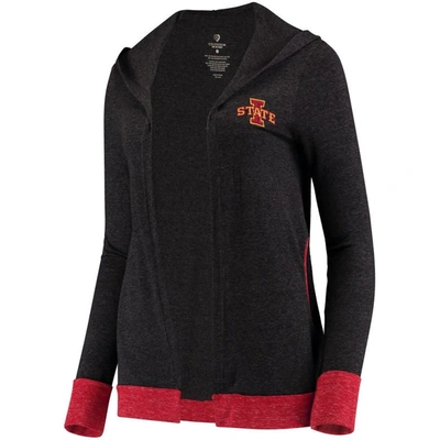 Shop Colosseum Heather Charcoal Iowa State Cyclones Steeplechase Open Hooded Lightweight Cardigan