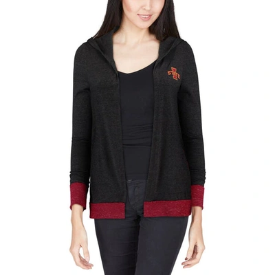 Shop Colosseum Heather Charcoal Iowa State Cyclones Steeplechase Open Hooded Lightweight Cardigan