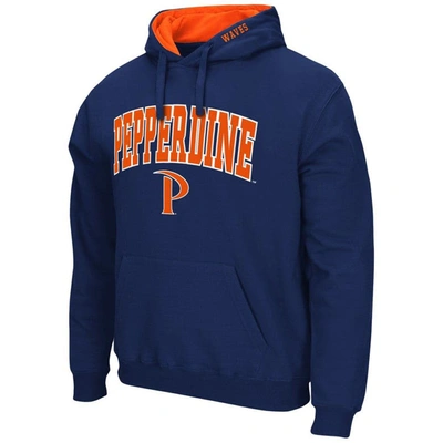 Shop Colosseum Navy Pepperdine Waves Arch And Logo Pullover Hoodie