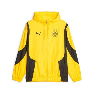 Shop Puma Yellow Borussia Dortmund 2023/24 Pre-match Anthem Full-zip Hoodie Jacket