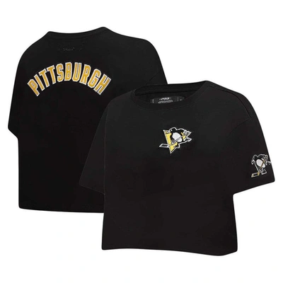 Shop Pro Standard Black Pittsburgh Penguins Classic Boxy Cropped T-shirt