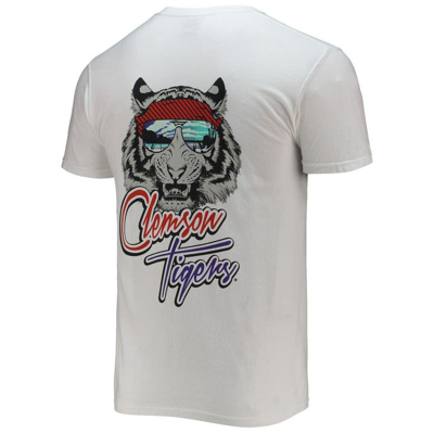 Shop Image One White Clemson Tigers Mascot Bandana T-shirt