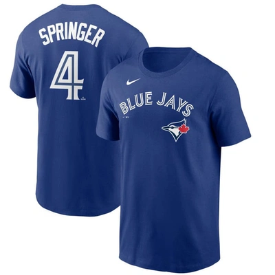Shop Nike George Springer Royal Toronto Blue Jays Name & Number T-shirt
