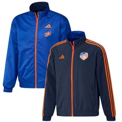 Shop Adidas Originals Adidas Navy/blue Fc Cincinnati 2023 On-field Anthem Full-zip Reversible Team Jacket