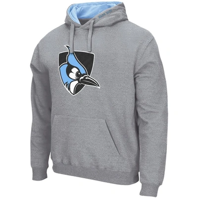 Shop Colosseum Heathered Gray Johns Hopkins Blue Jays Arch And Logo Pullover Hoodie In Heather Gray