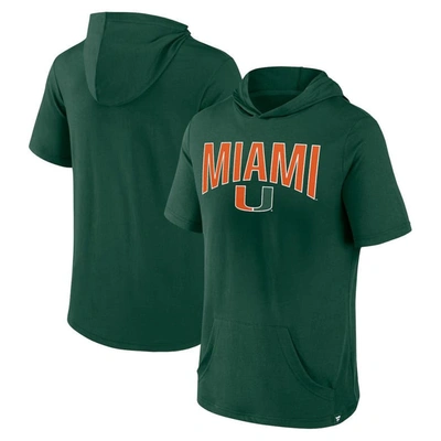 Shop Fanatics Branded Green Miami Hurricanes Outline Lower Arch Hoodie T-shirt
