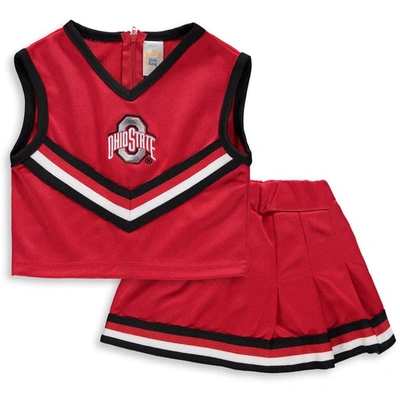 Shop Little King Girls Toddler Scarlet Ohio State Buckeyes Two-piece Cheer Set