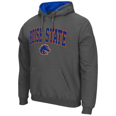Colosseum Men's  Charcoal Boise State Broncos Arch And Logo 3.0 Pullover Hoodie In Charcoal