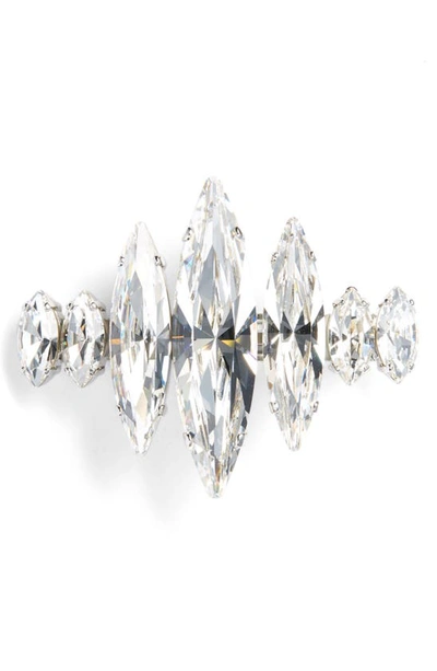 Shop L Erickson Spiked Crystal Barrette In Crystal/ Silver