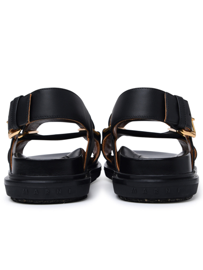 Shop Marni Woman  'fussbett' Black Calf Leather Sandals