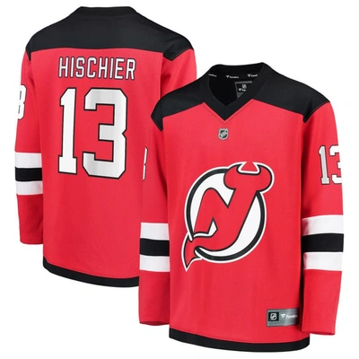 Shop Fanatics Youth  Branded Nico Hischier Red New Jersey Devils Replica Player Jersey