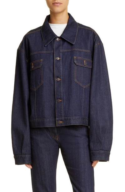 Shop The Row Ness Denim Trucker Jacket In Indigo