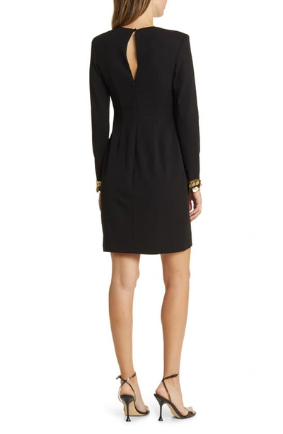 Vince Camuto Long Sleeve Sequin Jersey Minidress In Black