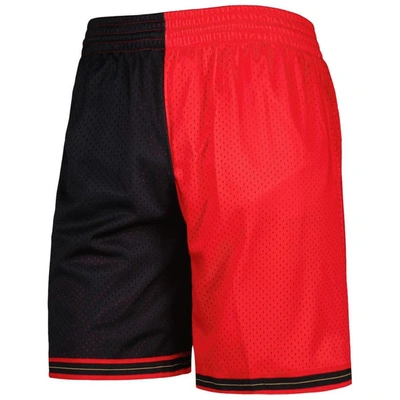 Shop Mitchell & Ness Black/red Philadelphia 76ers Hardwood Classics 2000 Split Swingman Shorts