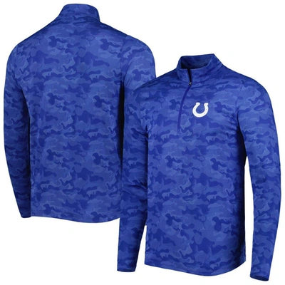 Shop Antigua Royal Indianapolis Colts Brigade Quarter-zip Sweatshirt