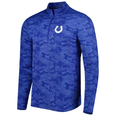 Shop Antigua Royal Indianapolis Colts Brigade Quarter-zip Sweatshirt