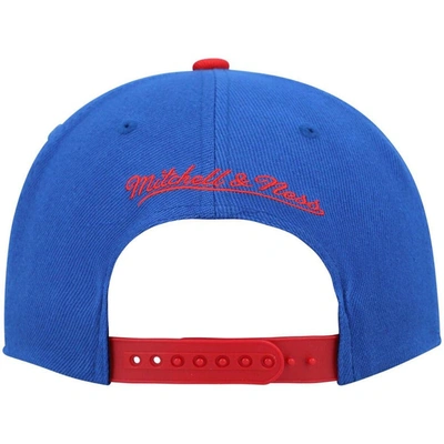 Shop Mitchell & Ness Royal/red Philadelphia 76ers Hardwood Classics Gradient Wordmark Snapback Hat