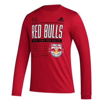 Shop Adidas Originals Adidas Red New York Red Bulls 2023 Club Dna Long Sleeve Aeroready T-shirt