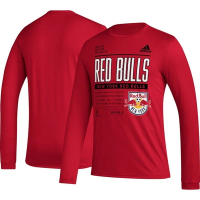 Shop Adidas Originals Adidas Red New York Red Bulls 2023 Club Dna Long Sleeve Aeroready T-shirt