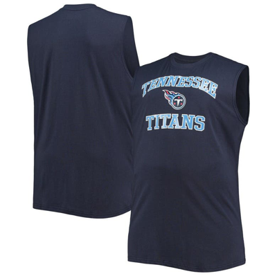 Shop Profile Navy Tennessee Titans Big & Tall Muscle Tank Top