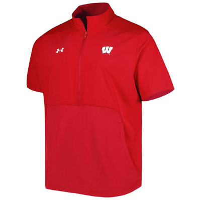 Shop Under Armour Red Wisconsin Badgers Motivate 2.0 Half-zip Jacket