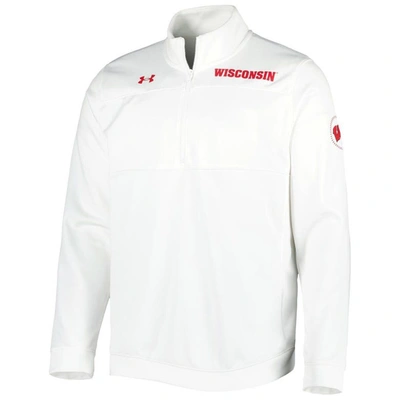 Shop Under Armour White Wisconsin Badgers Universal Mock Neck Half-zip Jacket