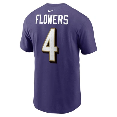 Shop Nike Zay Flowers Purple Baltimore Ravens  Player Name & Number T-shirt
