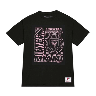 Shop Mitchell & Ness Black Inter Miami Cf Striker T-shirt