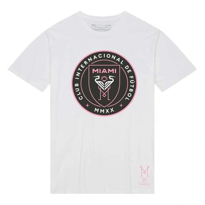 Shop Mitchell & Ness White Inter Miami Cf Crest T-shirt