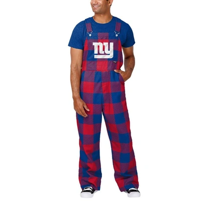 Shop Foco Royal New York Giants Big Logo Plaid Overalls