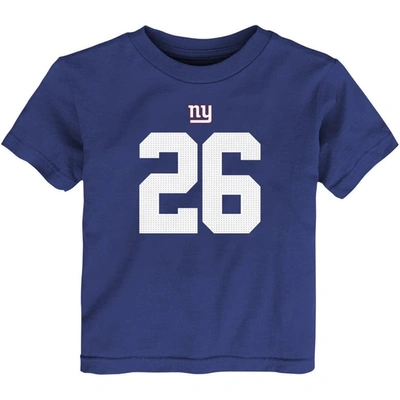 Shop Nike Toddler  Saquon Barkley Royal New York Giants Player Name & Number T-shirt