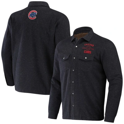 Shop Darius Rucker Collection By Fanatics Black Chicago Cubs Ringstop Full-snap Shacket In Charcoal