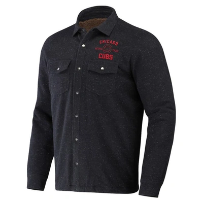 Shop Darius Rucker Collection By Fanatics Black Chicago Cubs Ringstop Full-snap Shacket In Charcoal