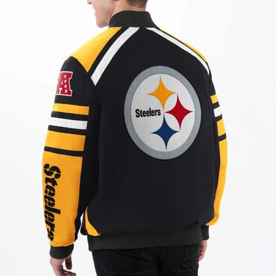 Shop G-iii Sports By Carl Banks Black Pittsburgh Steelers Power Forward Racing Full-snap Jacket