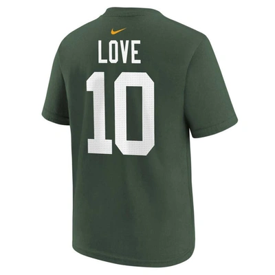 Shop Nike Preschool  Jordan Love Green Green Bay Packers Player Name & Number T-shirt
